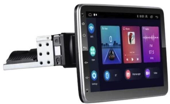 Autorádio Hizpo 2GB Univerzální 1DIN Autorádio, rotující s Android Auto, Apple CarPlay, Navigace, Kamera