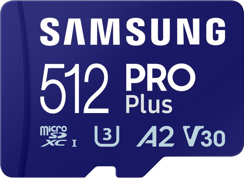 Paměťová karta Samsung MicroSDXC 512GB PRO Plus + SD adaptér (2023)