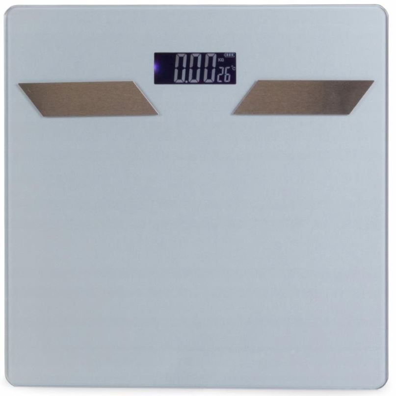 Osobní váha Verk Skleněná osobní váha s teploměrem, bílá, max. do 180 kg