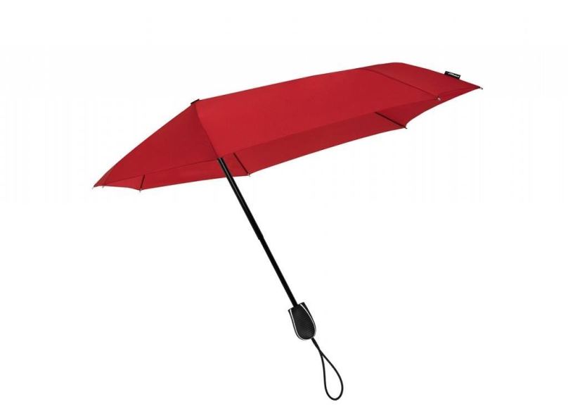 Deštník IMPLIVA STORMini Red aerodynamický větruodolný skládací