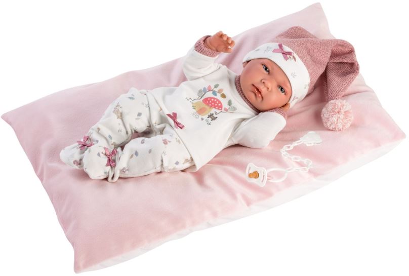 Panenka Llorens 73880 New Born Holčička - realistická panenka miminko s celovinylovým tělem - 40 cm