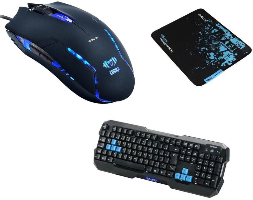 Set klávesnice a myši E-BLUE Polygon - Cobra II + Mazer Marface S - US