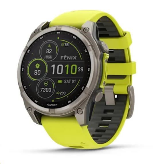 Chytré hodinky Garmin Fenix 8 47mm Sapphire Solar Titanium Yellow/Graphite Band