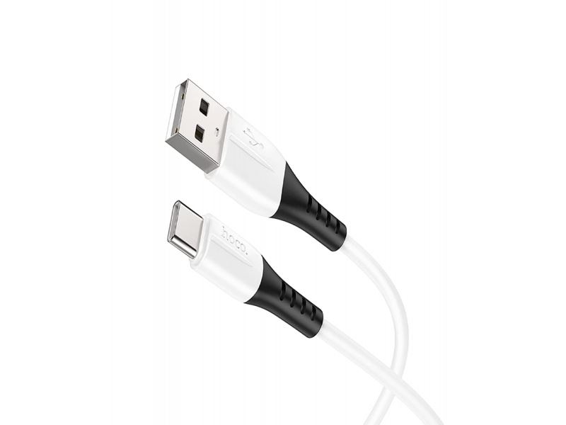 Hoco silikonový nabíjecí / datový kabel USB-C X82 1m bílá