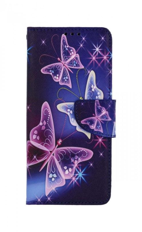 Pouzdro na mobil TopQ Pouzdro Realme 8i knížkové Modré s motýlky 69862