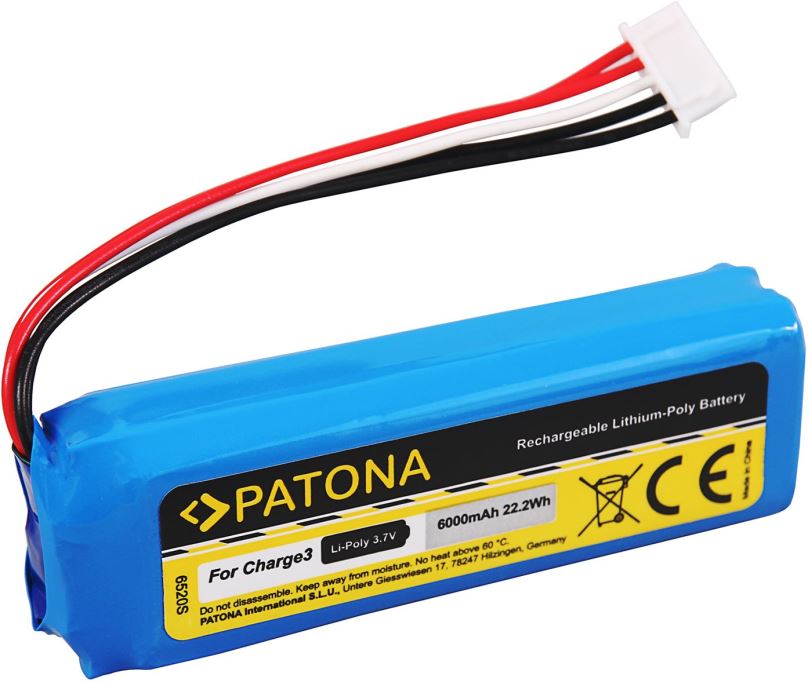 Akumulátor PATONA baterie pro reproduktor JBL Charge 3 /2016+/ 6000mAh 3,7V Li-Pol GSP1029102A
