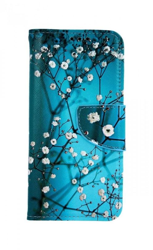 Pouzdro na mobil TopQ Pouzdro Samsung A40 knížkové Modré s květy 41043