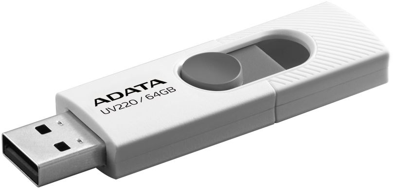 Flash disk ADATA UV220 64GB, bílo-šedá