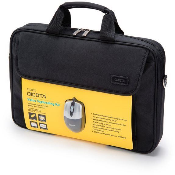Taška na notebook Dicota Value Toploading Kit černý