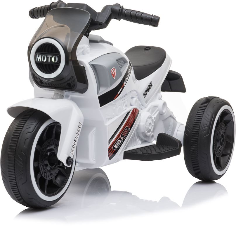 Dětská elektrická motorka STX Elektrická tříkolka bílá