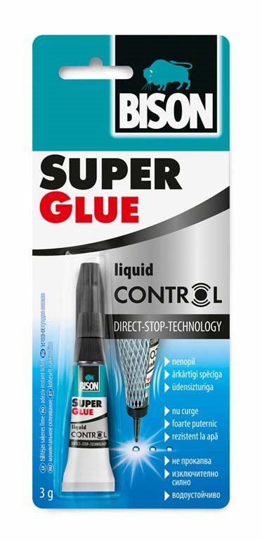 Vteřinové lepidlo BISON SUPER GLUE CONTROL 3 g