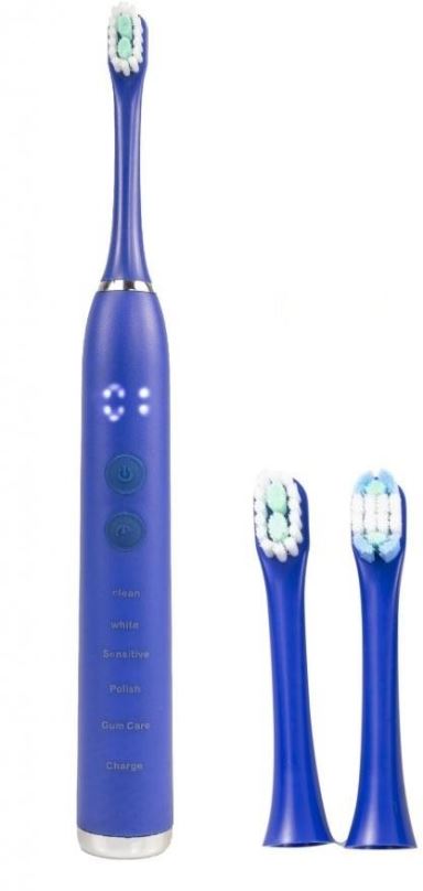Elektrický zubní kartáček Sonický zubní kartáček OXE Sonic T1 a 2x náhradní hlavice modrý