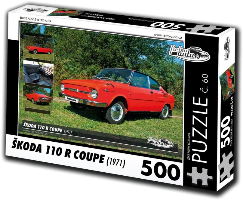 Puzzle Retro-auta Puzzle č. 60 Škoda 110 R Coupe (1971) 500 dílků