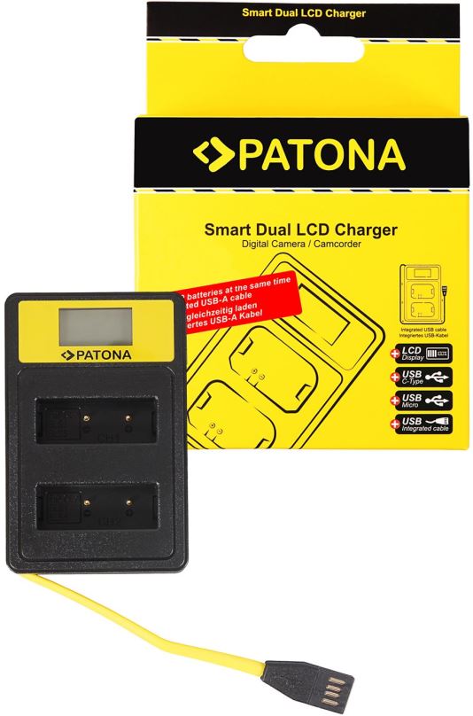 Nabíječka akumulátorů PATONA pro Dual Olympus PS-BLS1 s LCD,USB