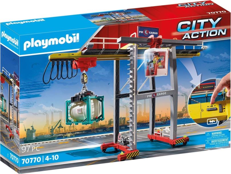 Stavebnice Playmobil Portálový jeřáb s kontejnery