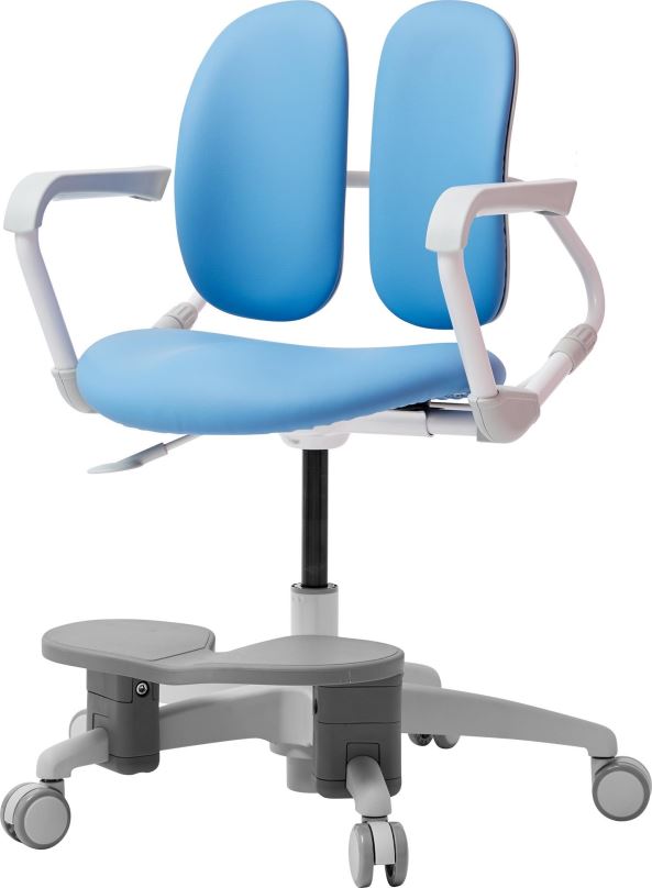 Dětská židle k psacímu stolu 3DE Duorest Milky modrá s podpěrou nohou