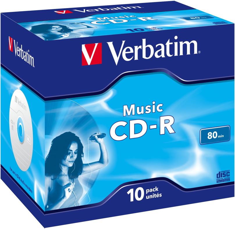Média VERBATIM CD-R AUDIO 80MIN, 16x, jewel case 10 ks