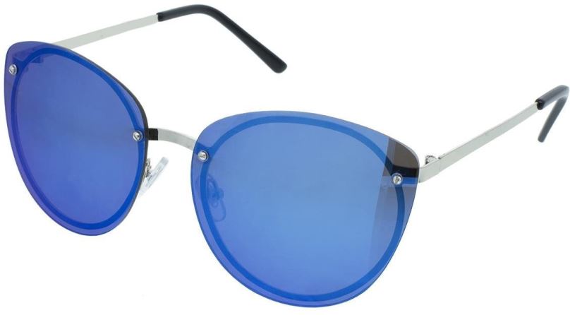 Sluneční brýle OEM Sluneční brýle oversize Plate stříbrné obroučky modrá skla