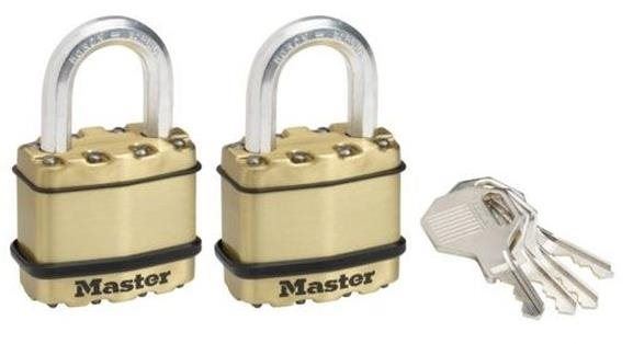 Visací zámek Master Lock Set 2 ks mosazných visacích zámků M1BEURT Master Lock Excell 45mm