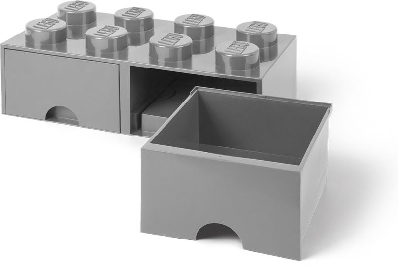 Úložný box LEGO Úložný box 8 s šuplíky - šedá