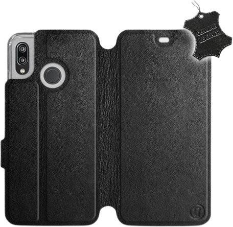 Kryt na mobil Flip pouzdro na mobil Huawei P20 Lite - Černé - kožené - Black Leather