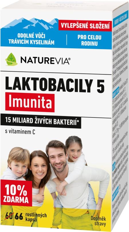 Probiotika NatureVia Laktobacily 5 Imunita 66 kapslí
