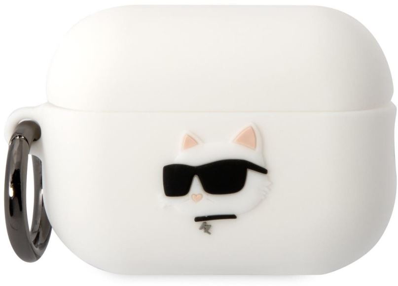 Pouzdro na sluchátka Karl Lagerfeld 3D Logo NFT Choupette Head Silikonové Pouzdro pro Airpods Pro 2 White