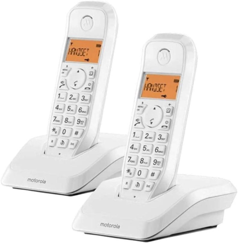 Telefon pro pevnou linku Motorola S1202 Duo White - HandsFree - Backlight Screen