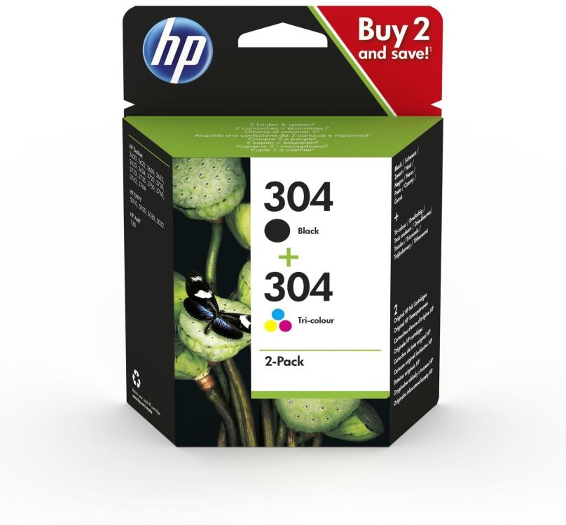 Cartridge HP 3JB05AE č. 304 multipack černá+tri-color