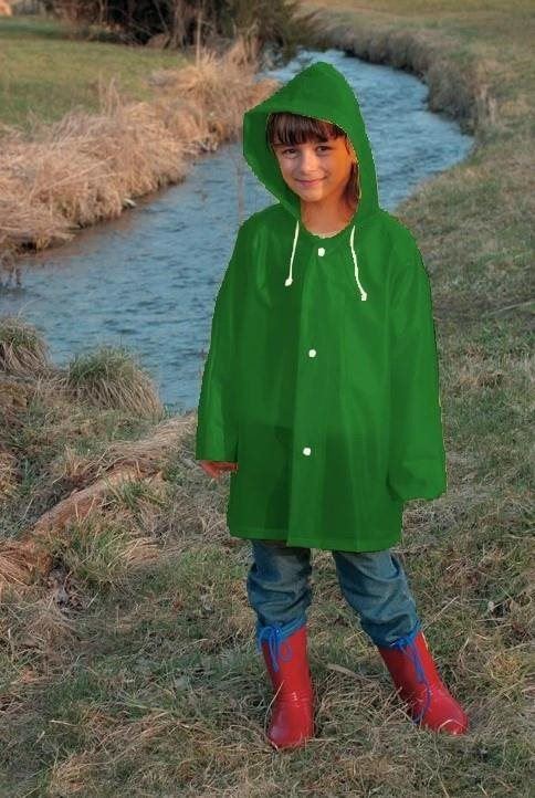 Pláštěnka DOPPLER dětská pláštěnka s kapucí, vel. 140, zelená
