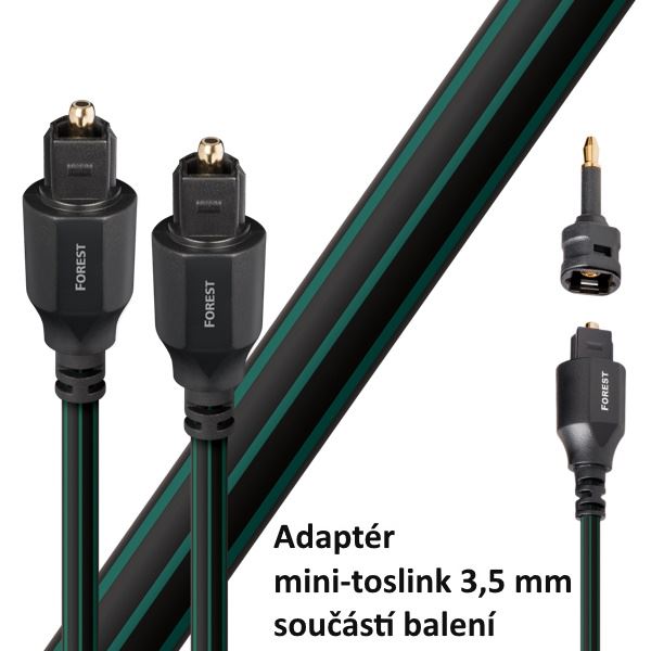 Audioquest Forest Optilink 3,0 m - optický kabel Toslink (+ 3,5 mm mini adaptér)