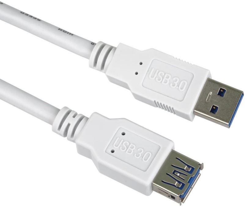 Datový kabel PremiumCord Prodlužovací kabel USB 3.0 Super-speed 5Gbps  A-A, MF, 9pin, 3m bílá