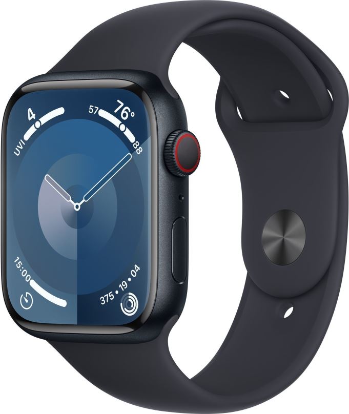 Chytré hodinky Apple Watch Series 9 45mm Cellular Temně inkoustový hliník s temně inkoustovým řemínkem - M/L