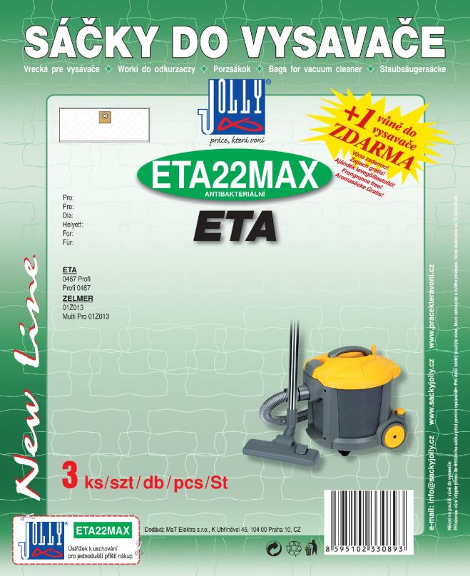 Sáčky do vysavače Sáčky do vysavače ETA22 MAX - textilní