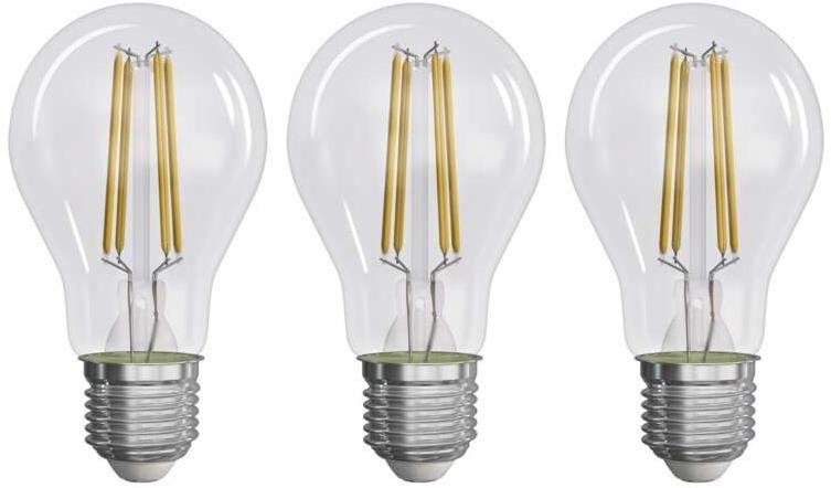 LED žárovka EMOS Filament A60 / E27 / 3,8 W (60 W) / 806 lm / teplá bílá, 3 ks