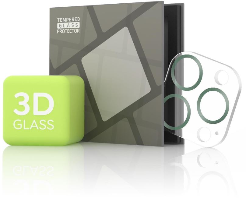 Ochranné sklo na objektiv Tempered Glass Protector pro kameru iPhone 13 Pro Max / 13 Pro - 3D Glass, zelená (Case friendly)