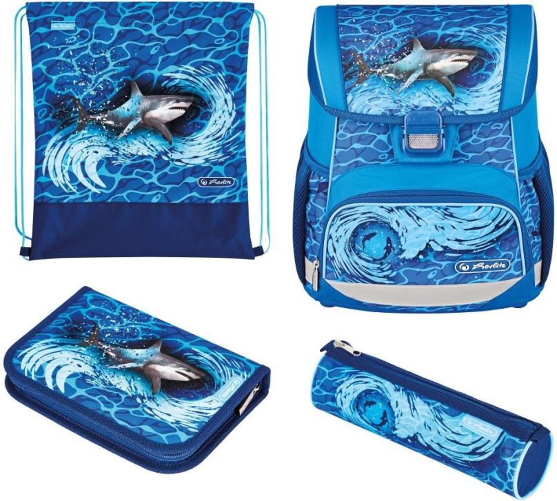 Aktovka HERLITZ Loop+ Školní taška, žralok, 16L