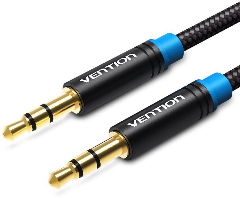 Audio kabel Vention Cotton Braided 3.5mm Jack Male to Male Audio Cable 3m Black Metal Type