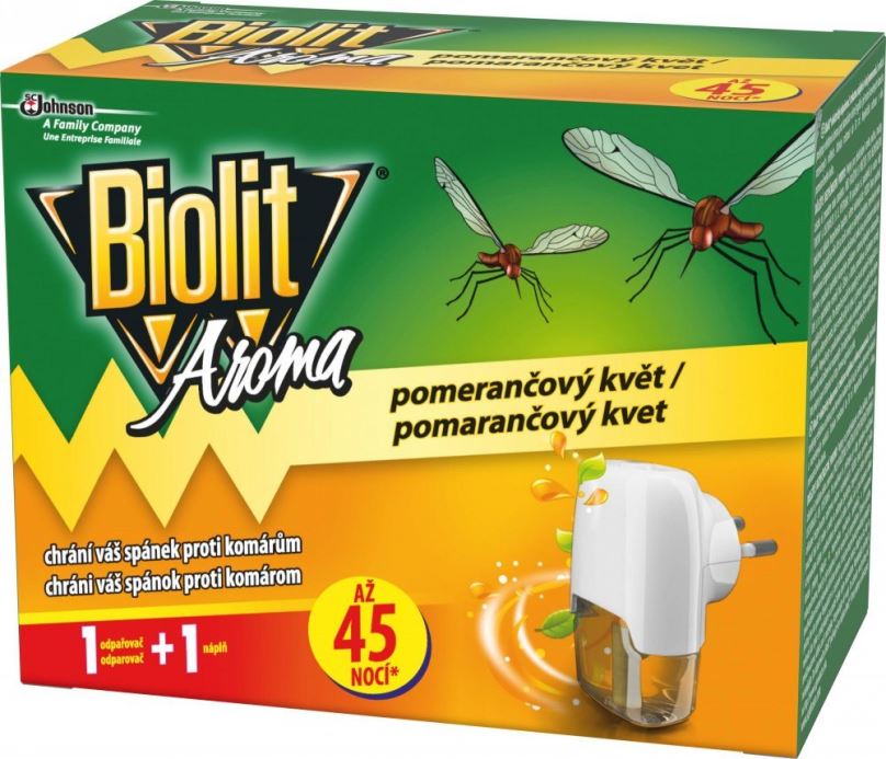 Odpuzovač hmyzu BIOLIT elektrický odpařovač s tekutou náplní s vůní pomeranče 27 ml