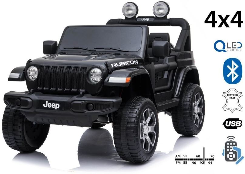 Dětské elektrické auto Jeep Wrangler Rubicon, černé