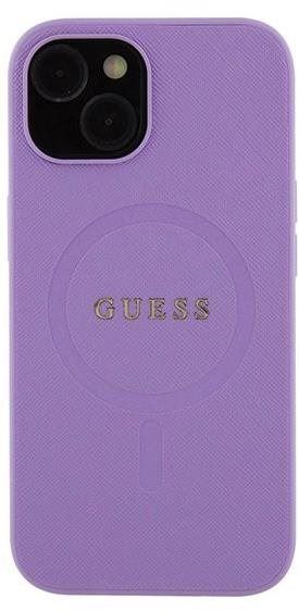 Kryt na mobil Guess PU Saffiano MagSafe Zadní Kryt pro iPhone 15 Plus Purple