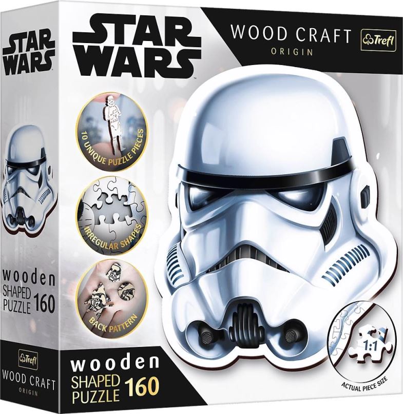 Dřevěné puzzle Trefl Wood Craft Origin puzzle Star Wars: Helma stormtroopera 160 dílků