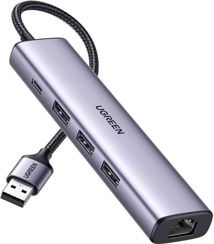 Replikátor portů UGREEN 5-in-1 USB 3.0 to 3*USB3.0/USB-C/RJ45 (1000M)
