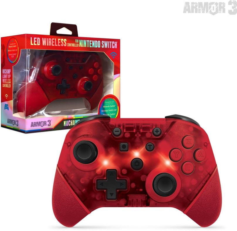 Herní ovladač Armor3 NuChamp Wireless Controller for Nintendo Switch (Red LED)