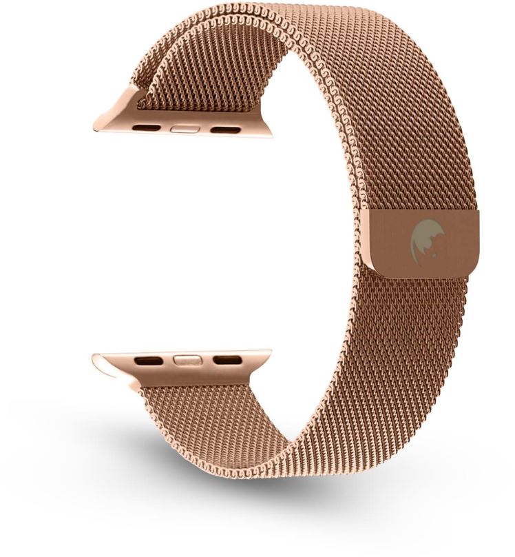 Řemínek RhinoTech pro Apple Watch 42/44/45mm milánský tah růžově-zlatý