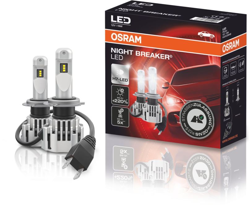 LED autožárovka OSRAM LED H7 Night Braker VW Golf 6 / Cabrio (1K) 2008- ,E8 4816 + Canbus + Adaptér