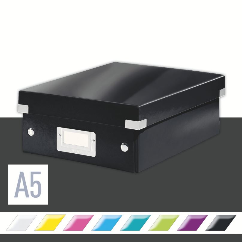 Archivační krabice LEITZ WOW Click & Store A5 22 x 10 x 28.2 cm, černá