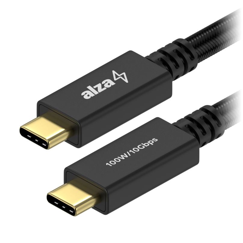 Datový kabel AlzaPower AluCore USB-C / USB-C 3.2 Gen 2, 5A, 100W, 1m černý