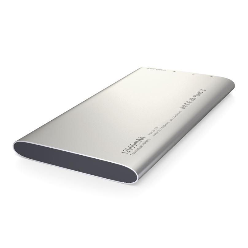 Powerbanka Vinsic Ultra Slim Dual 12000mAh, Silver