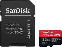 Paměťová karta SanDisk MicroSDHC 32GB Extreme Pro + SD adaptér